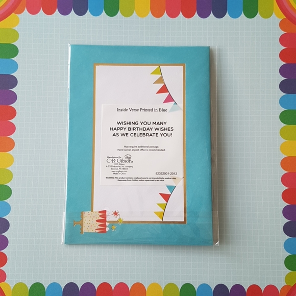 2 pcs C R Gibson Luxury Card Happy Birthday (1 Card with envelopel - Picture 3 of 16